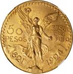 MEXICO. 50 Pesos, 1924. Mexico City Mint. NGC MS-62.