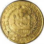 CHILE. 8 Escudos, 1820-So FD. Santiago Mint. PCGS Genuine--Cleaning, VF Details Gold Shield.