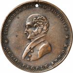 Group of six tokens from the 1840 Presidential campaigns and associated items.