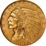 1911-D Indian Quarter Eagle. Strong D. MS-63 (NGC).