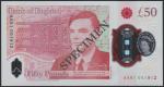 Bank of England, £50, 23 June 2021, serial number AA01 001912, red, Queen Elizabeth II at right and 