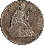 1843 Liberty Seated Silver Dollar. AU Details--Cleaned (PCGS).