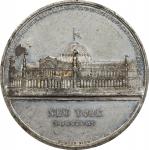1853 Exhibition of the Industry of All Nations, First Pillar Medal. White Metal. About Uncirculated,