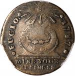 1787 Fugio Copper. Club Rays. Newman 3-D, W-6680. Rarity-3. Rounded Ends. VF-25 (PCGS).