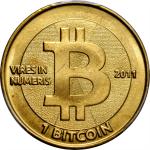 2011 Casascius 1 Bitcoin (BTC). Brass. Unfunded (Unloaded). Series 1 and Series 2 Type. 28.5 mm. MS-