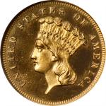 1880 Three-Dollar Gold Piece. JD-1, the only known dies. Rarity-6-. Proof-64 Cameo (ANACS). OH.