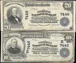Lot of (2) Washington, District of Columbia. $10 & $20 1902 Plain Back. Fr. 624 & 650. The Commercia