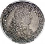 FRANCE / CAPÉTIENSLouis XIV (1643-1715). Écu à la cravate, 2e émission par F. Warin 1681, S, Reims.