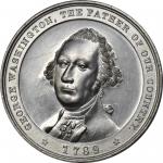 Circa 1890 George Washington Private Indian Peace medal. Aluminum. Plain Edge. No Periods Reverse. P