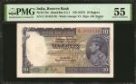 1937年印度储备银行10卢比。 INDIA. Reserve Bank of India. 10 Rupees, ND (1937). P-19a. PMG About Uncirculated 5