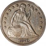 1870 Liberty Seated Silver Dollar. Proof-55 (PCGS).
