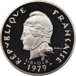 1979年新喀裡多尼亚20法郎加厚银币。NEW CALEDONIA. Silver 20 Francs Piefort, 1979. NGC PROOF-68 Ultra Cameo.