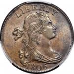 1806 Draped Bust Cent. S-270, the only known dies. Rarity-1. MS-63 BN (PCGS).