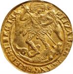 GREAT BRITAIN. Angel, ND (1580-81). London Mint; mm: Latin cross over erased Greek cross. Elizabeth 