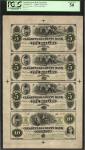 Uncut Sheet of (4) Clearfield, Pennsylvania. Clearfield County Bank. September 9, 1863. $5-$5-$5-$10