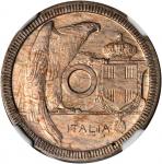 ROMANIA. 1.25 Leu Pattern Prova in Copper Nickel, 1921. Rome Mint. NGC PROOF-63.