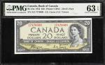 CANADA. Bank of Canada. 20 Dollars, 1954. BC-33a. PMG Choice Uncirculated 63 EPQ.