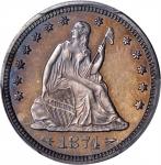 1874 Liberty Seated Quarter. Arrows. Proof-65 (PCGS).