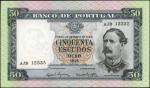 PORTUGAL. Banco de Portugal. 50 Escudos, 1960. P-164(8). Choice About Uncirculated.