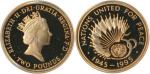 Great Britain; 1995, "50th ANNIV. United Nations", gold proof 2 Pounds, KM#971b, weight 15.98 gms, 0