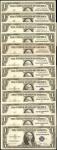 Lot of (12) $1 Silver Certificate Star Notes. About Uncirculated to Gem Uncirculated.