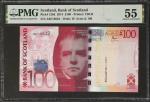 2014年苏格兰银行100 镑。SCOTLAND. Bank of Scotland. 100 Pounds, 2014. P-128d. PMG About Uncirculated 55.