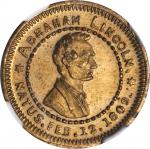 1860 Abraham Lincoln. DeWitt-AL 1860-73. Copper-Nickel. 19 mm. MS-64 (NGC).