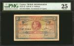 CYPRUS. Government of Cyprus. 5 Shillings, 1945. P-22. PMG Very Fine 25.