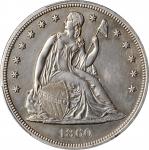 1860 Liberty Seated Silver Dollar. AU Details--Repaired (PCGS).