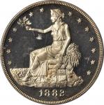 1882 Trade Dollar. Proof-64+ Cameo (PCGS). CAC.