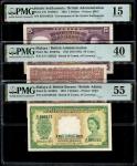 Straits Settlements, $5, 1935; Malaya, 50C, 1941; Malaya & British Borneo, $5, 1953, Last 3 Digits 3