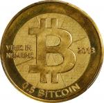 2013 Casascius 0.5 Bitcoin. Loaded. Firstbits 12C1Majv. Series 2. Brass. MS-67 (PCGS).