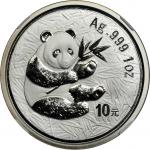 2000年熊猫纪念银币1盎司 NGC MS 69