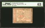 CC-95. Continental Currency. January 14, 1779. $40. PMG Choice Uncirculated 63.