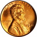 1941 Lincoln Cent. MS-67 RD (PCGS). CAC.