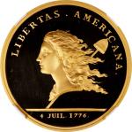 1781 (2000) Libertas Americana Medal. Modern Paris Mint Dies. Gold. #0149/1776. Proof-69 Ultra Cameo