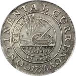 1776 (1783) Continental Dollar. Newman 3-D, W-8460. Rarity-4. CURRENCY, EG FECIT. Pewter. EF-45 (PCG