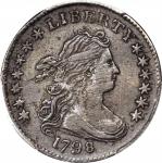 1798 Draped Bust Dime. JR-3. Rarity-5+. Small 8. EF Details--Cleaned (PCGS).