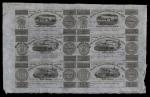Canada. Uncut Sheet of Champlain & St. Lawrence Rail Road Coin Notes. Denominated in English and Fre