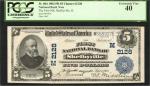 Shelbyville, Illinois. $5 1902 Plain Back. Fr. 604. The First NB. Charter #2128. PCGS Choice About N