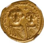 HERACLIUS with HERACLIUS CONSTANTINE, 610-641. AV Solidus (4.23 gms), Constantinople Mint, 10th Offi
