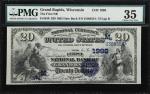 Grand Rapids, Wisconsin. $20 1882 Date Back. Fr. 550. The First NB. Charter #1998. PMG Choice Very F