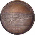 SWITZERLAND. Zurich. St. Gothard Tunnel Completion Bronze Medal, 1883. NGC MS-65 BN.
