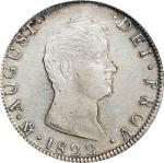 MEXICO. 8 Reales, 1822-Mo JM. Mexico City Mint. Agustin I Iturbide. PCGS Genuine--Cleaned, EF Detail