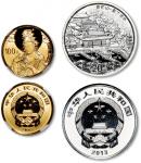 2013年中国佛教圣地(普陀山)纪念1/4盎司金币、2盎司银币共2枚 NGC PF 69