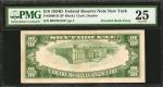 Fr. 2009-B*. 1934D $10 Federal Reserve Star Note. New York. PMG Very Fine 25. Inverted Back Error.
