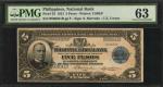 PHILIPPINES. Philippine National Bank. 5 Pesos, 1921. P-53. PMG Choice Uncirculated 63.