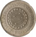 BRAZIL. 200 Reis, 1889. Rio de Janeiro Mint. NGC MS-63.