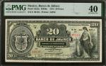 MEXICO. Banco de Jalisco. 20 Pesos, 1914. P-S322c. PMG Extremely Fine 40.
