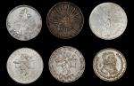 MEXICO. Sextet of Crowns (6 Pieces), 1871-1968. Grade Range: EXTREMELY FINE Details to UNCIRCULATED.
